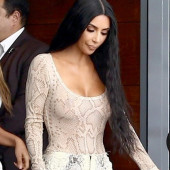 Kim Kardashian braless